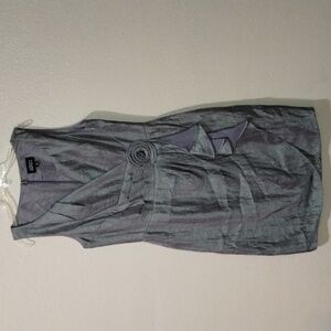 Adriana papell size 10 silver sleeveless asymmetrical mid-length dress